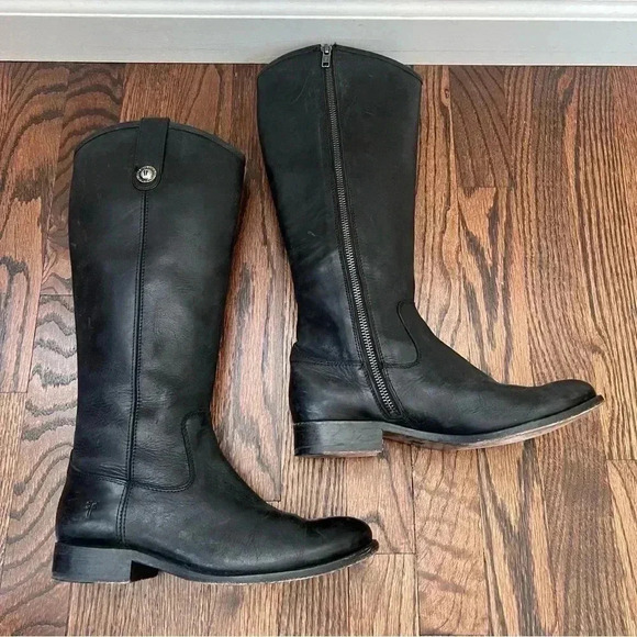 Frye Melissa Button Tabs Black Riding Knee High Boots Women Sz 6.5 B 3470412 - Picture 6 of 16